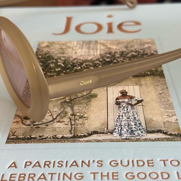 Chloe Beige Oval Sunglasses - Picture 4 of 6